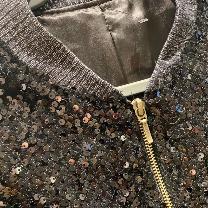 Jaqueta Paete Preta com Detalhes em Lurex Prata Casaco Feminino Prima  Donna Confecções Nunca Usado 75545827 enjoei