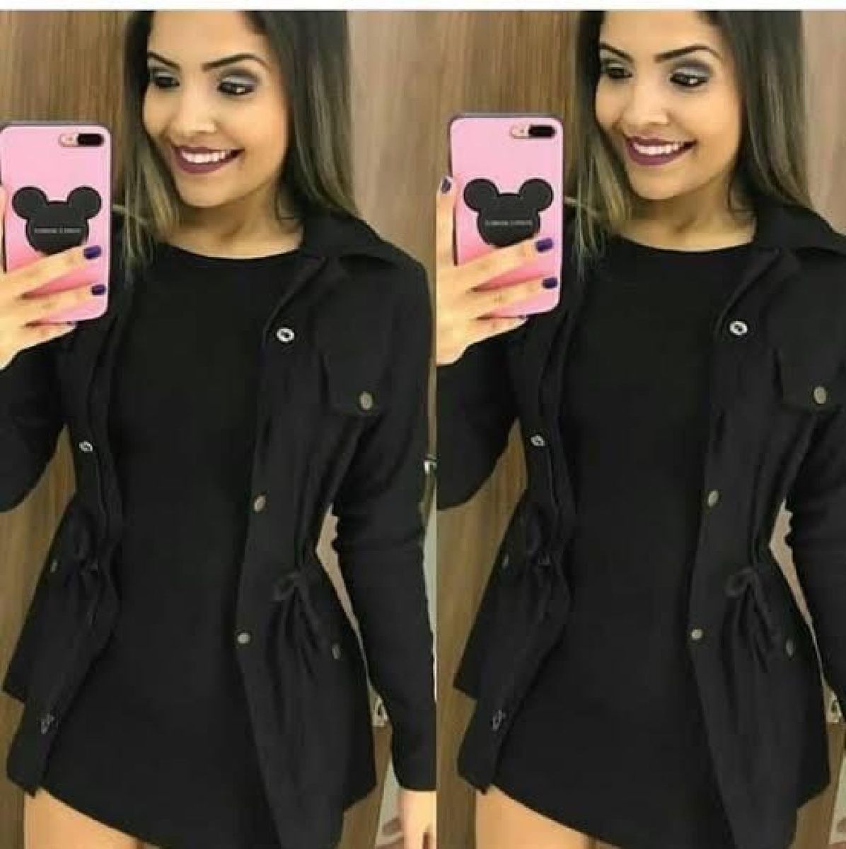 jaqueta parka militar feminina