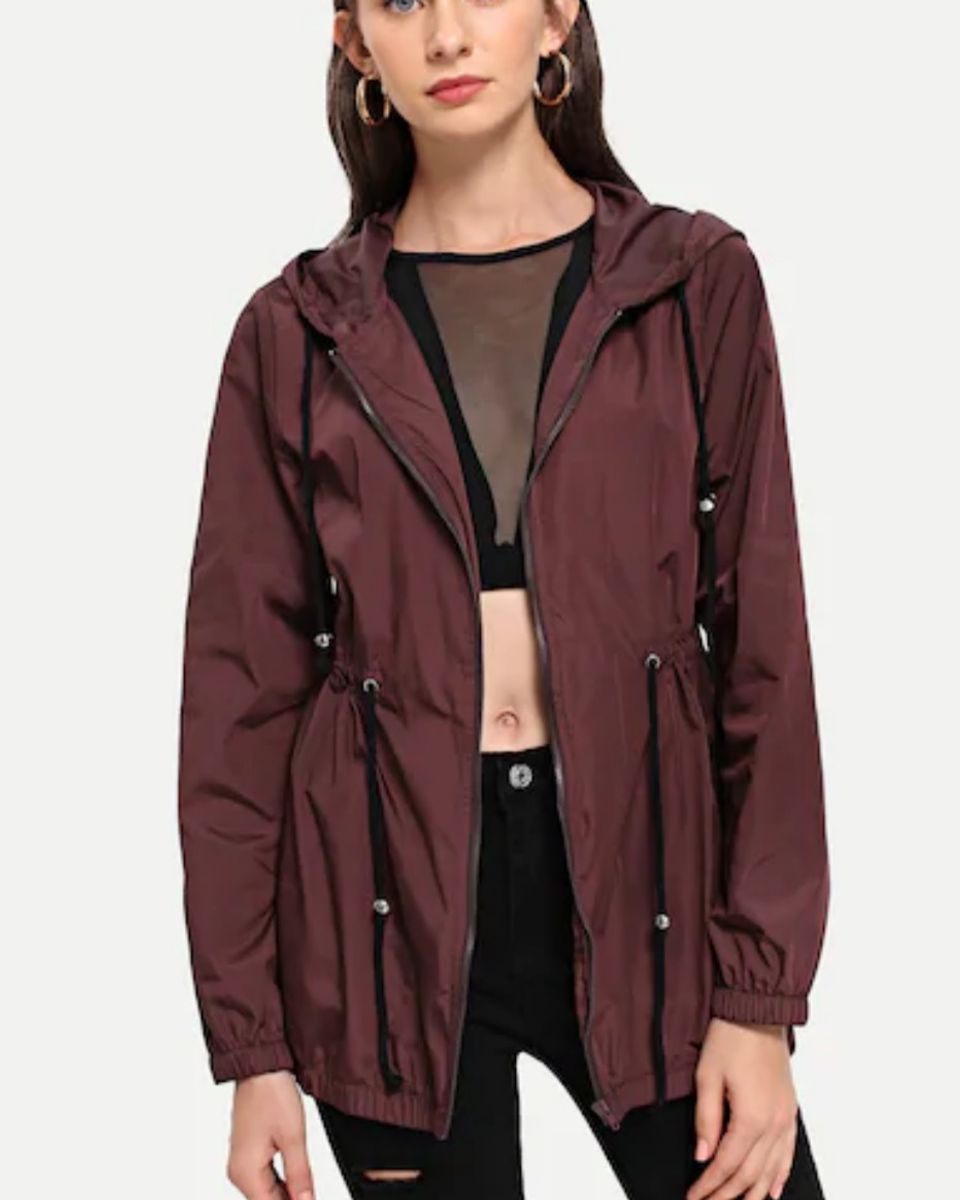 parka corta vento feminina