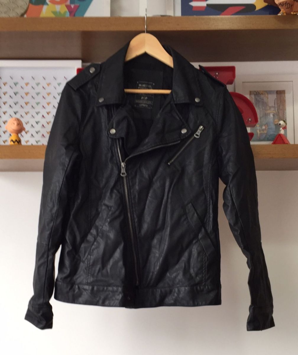 jaqueta de couro feminina preta
