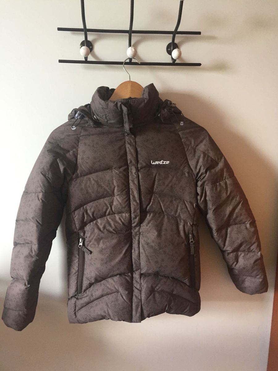 casaco pluma de ganso feminino decathlon