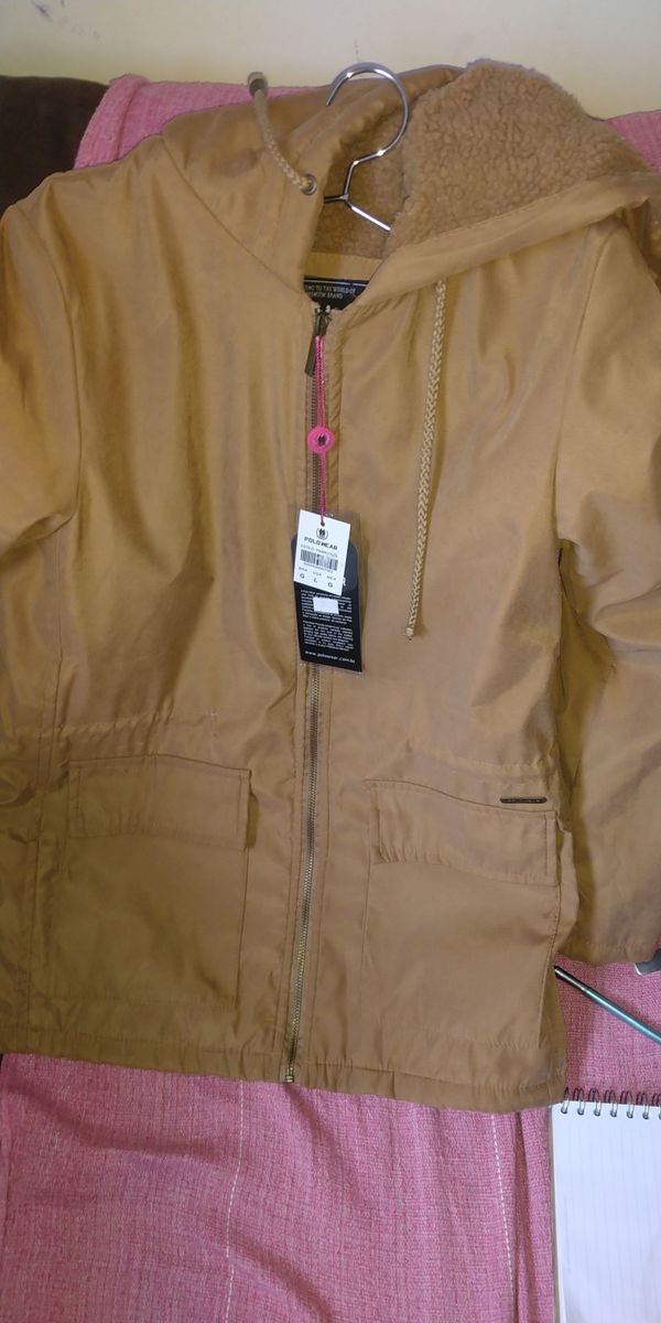 jaqueta de couro polo wear feminina
