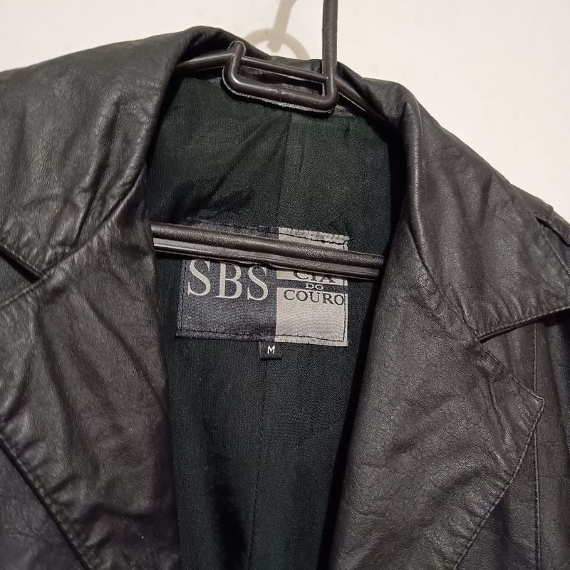 Jaqueta Preta de Couro Legítimo Original Casaco Feminino Sbs Cia Do Couro  Usado 97347086 enjoei