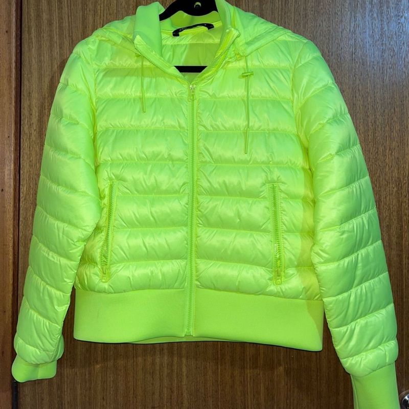Jaqueta Puffer Amarelo Neon Zara Zara Usado 109161992 enjoei