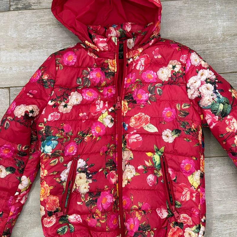 Jaqueta Puffer Floral Casaco Feminino Facinelli Usado 98003322