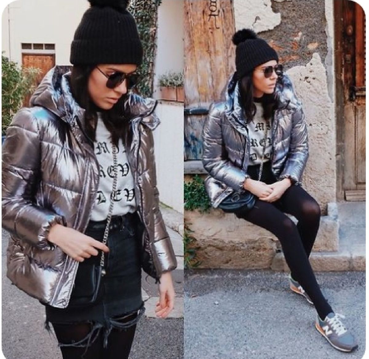 jaqueta metalizada feminina