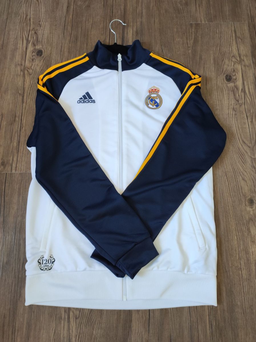 Jaqueta Real Madrid Dna Adidas Masculina Branco Marinho Casaco Masculino Adidas Nunca Usado 89871960 enjoei