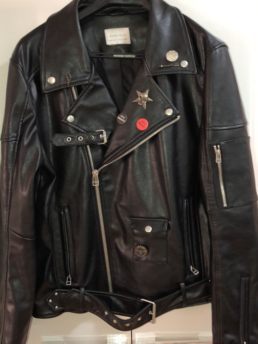 jaqueta de couro masculina rock