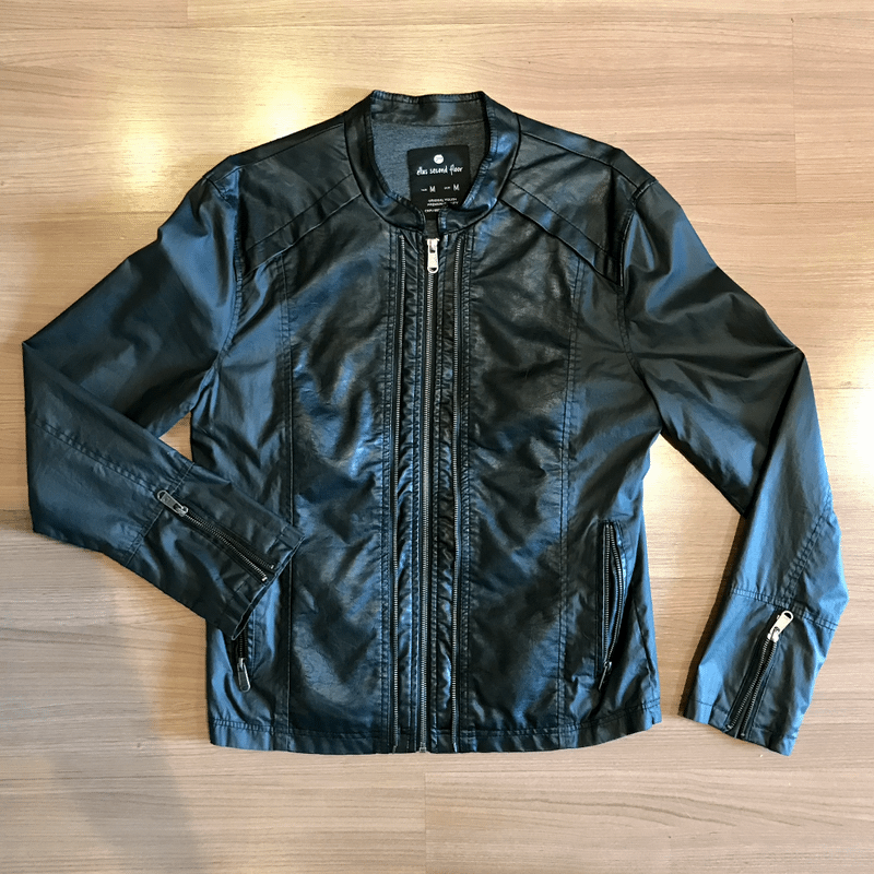 Jaqueta Rock N Roll de Couro Preta Ellus Second Floor Casaco