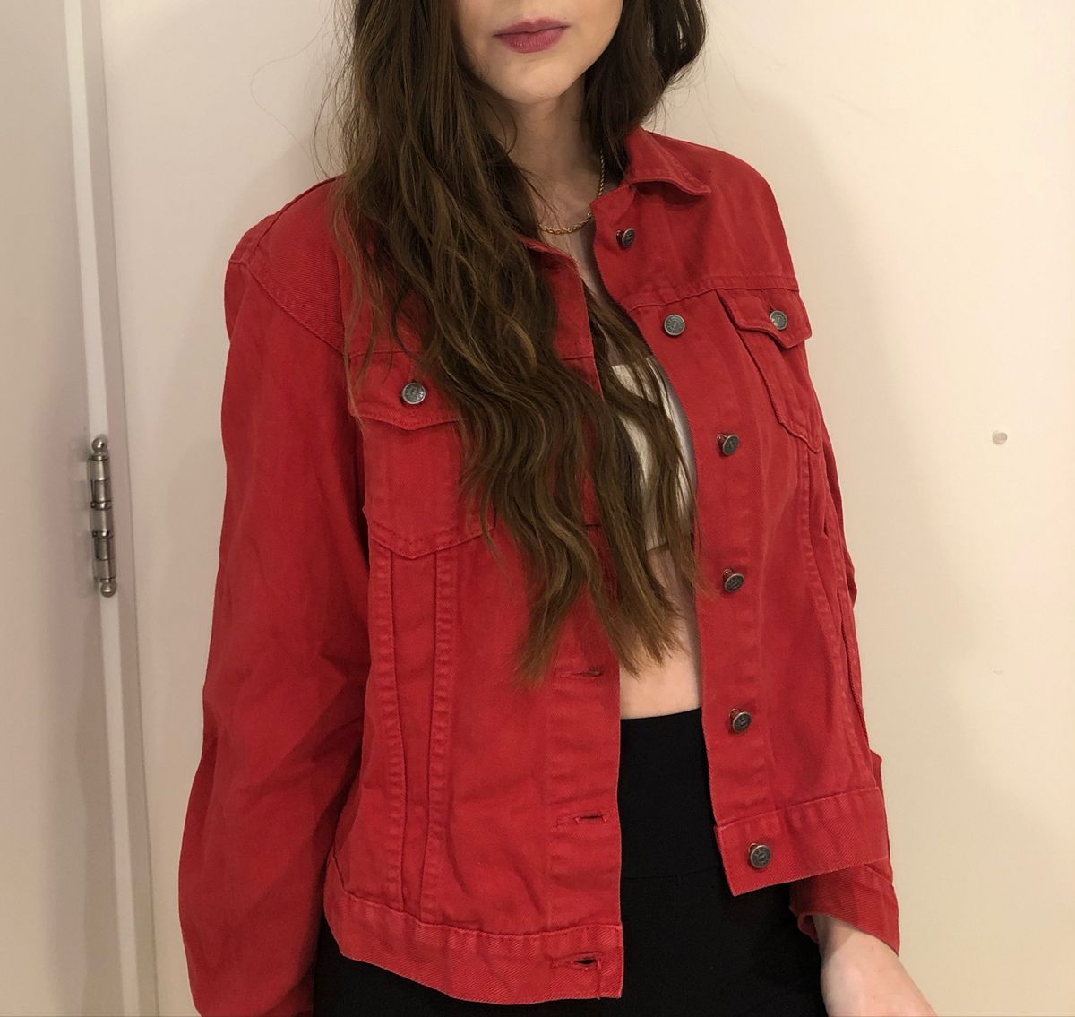 jaqueta sarja vermelha feminina