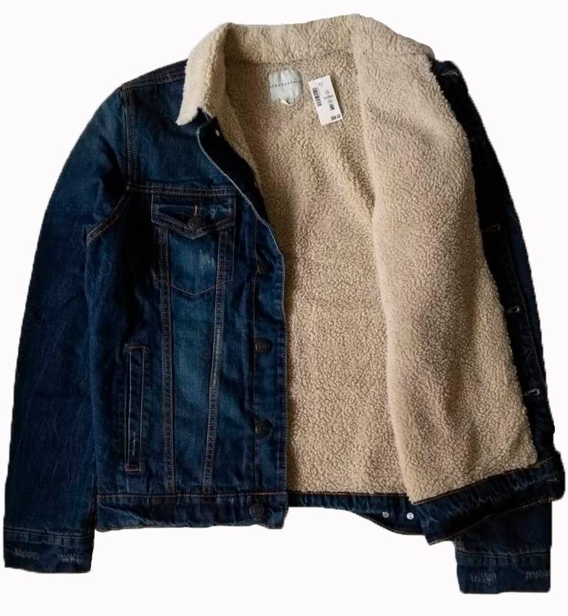 jaqueta jeans sherpa