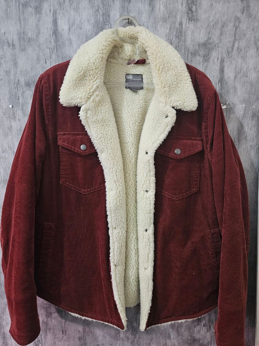 Jaqueta Sherpa Veludo Cotelê Asos Tam M Pele de Carneiro Casaco  Masculino Asos Usado 107517922 enjoei