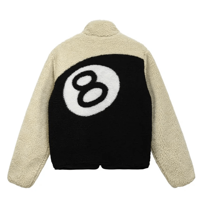 stussy 8 Ball Sherpa Jacket Lサイズ Jaqueta Stussy 8 Ball Sherpa Dupla Face