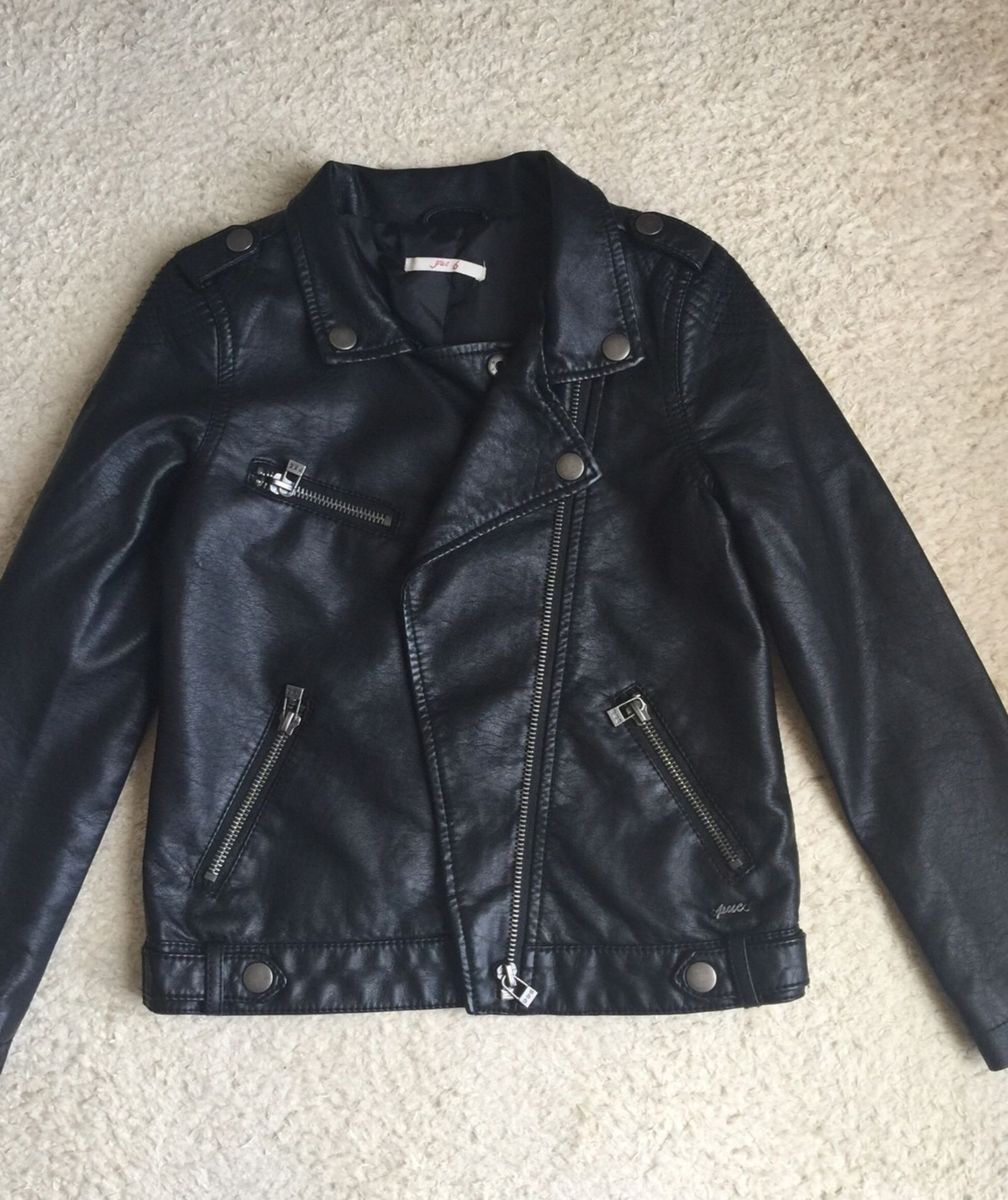 jaqueta de couro infantil puc