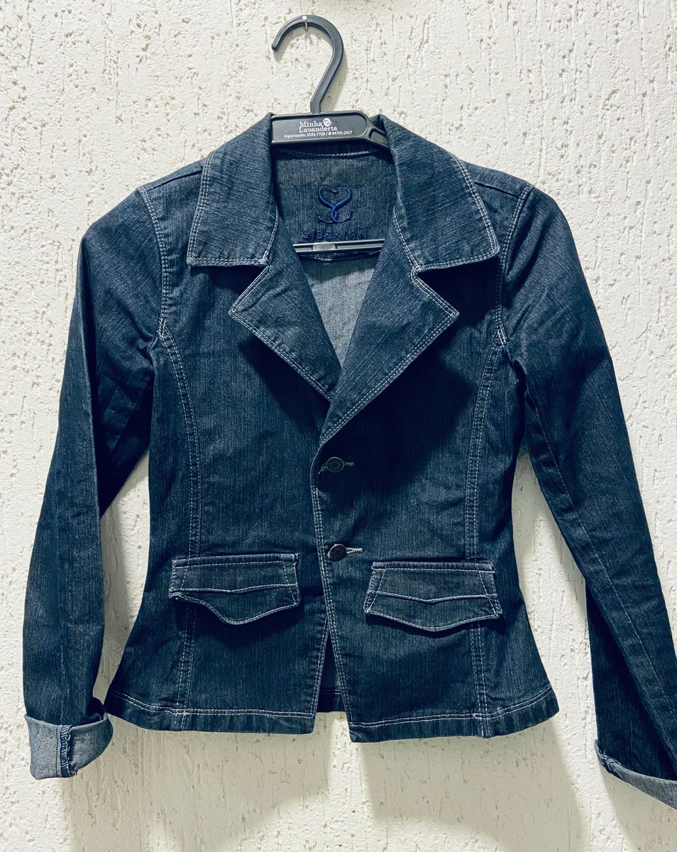 jaqueta jeans feminina tipo blazer