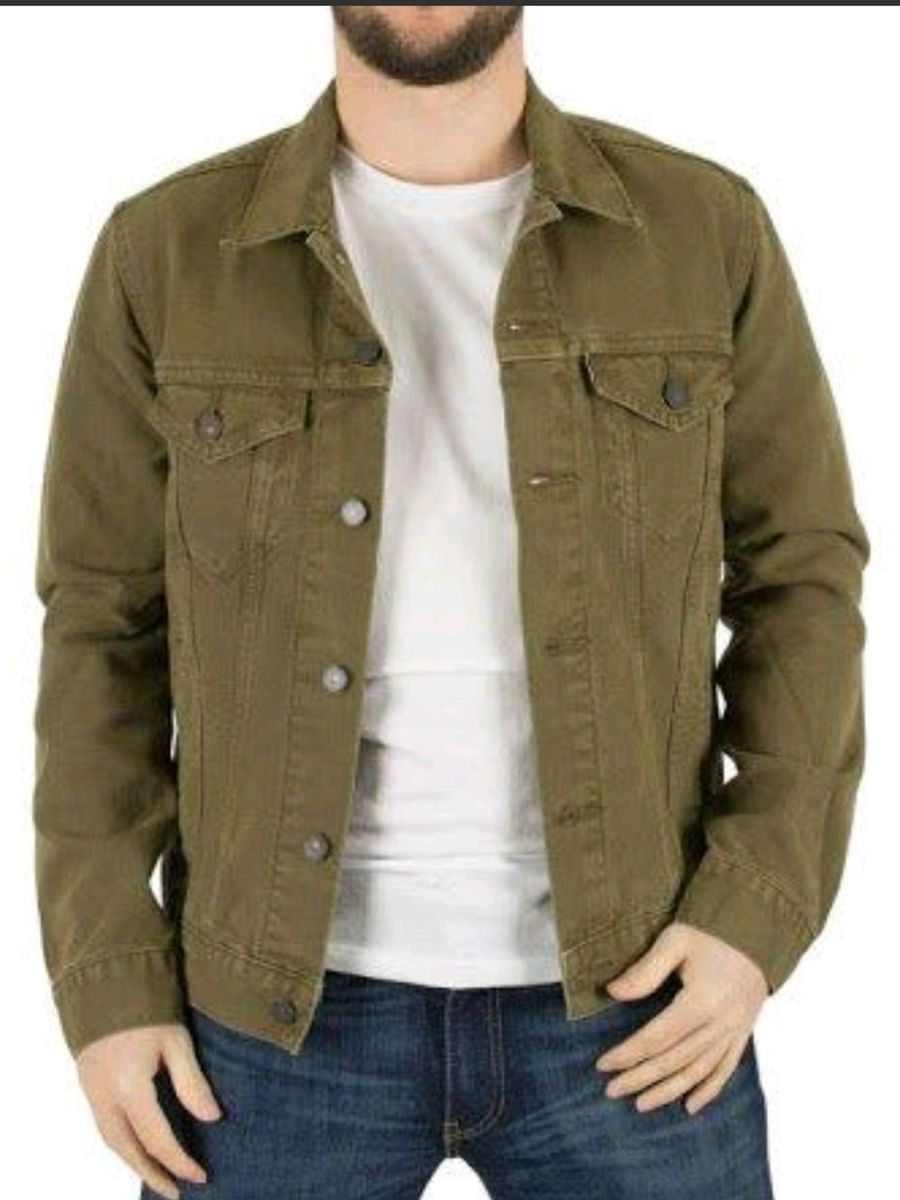 jaqueta trucker masculina preta