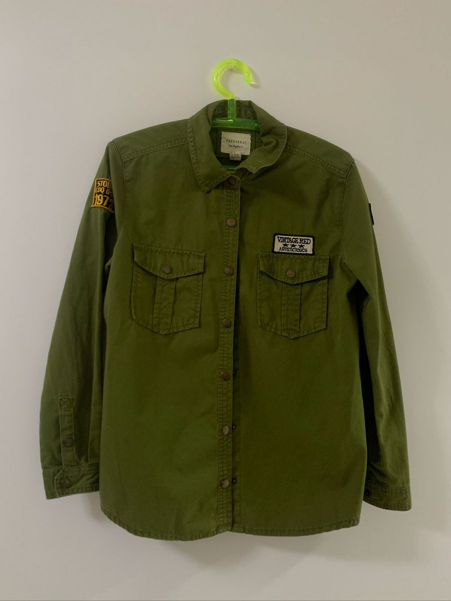 jaqueta verde musgo feminina forever 21