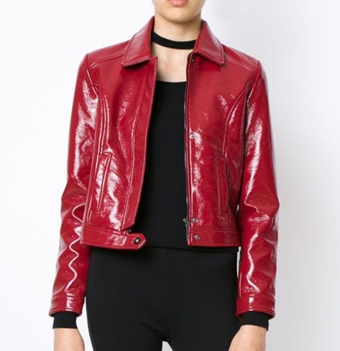jaqueta vinil vermelha