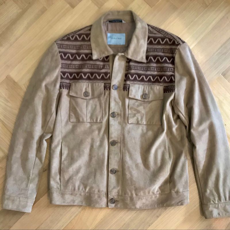 Jaqueta Western Camurça Chamois Zara Country Cowboy Retrô Casaco  Masculino Zara Usado 43021149 enjoei