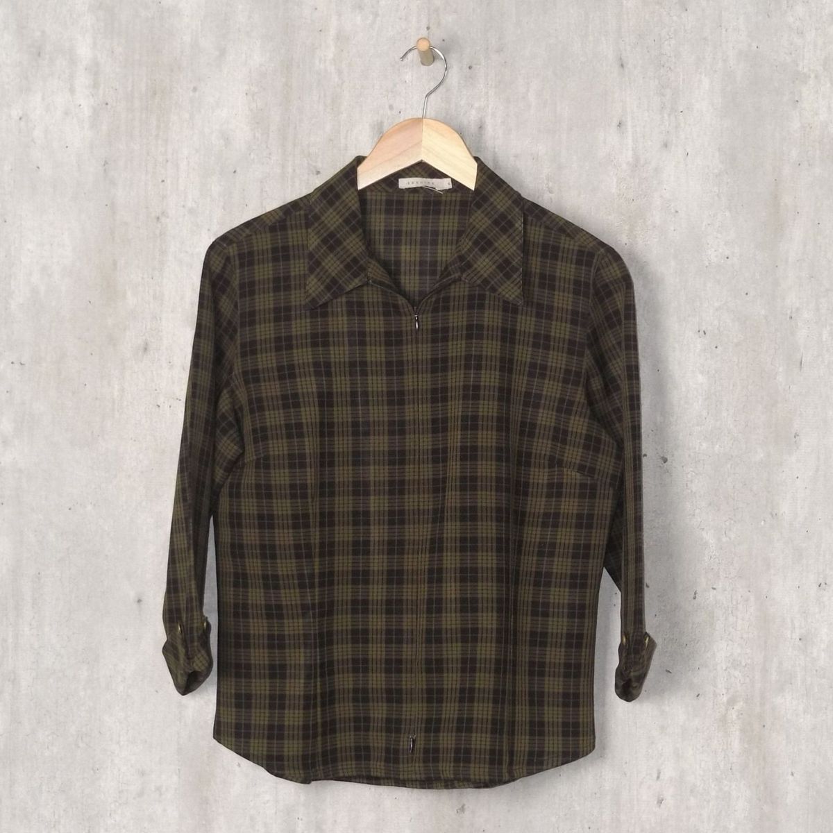 jaqueta xadrez verde com preto - casaquinhos esquine