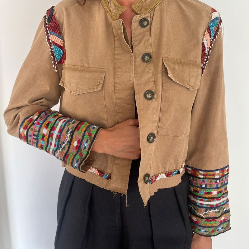 Jaqueta Zara Bordada Boho | Casaco Feminino Zara Usado