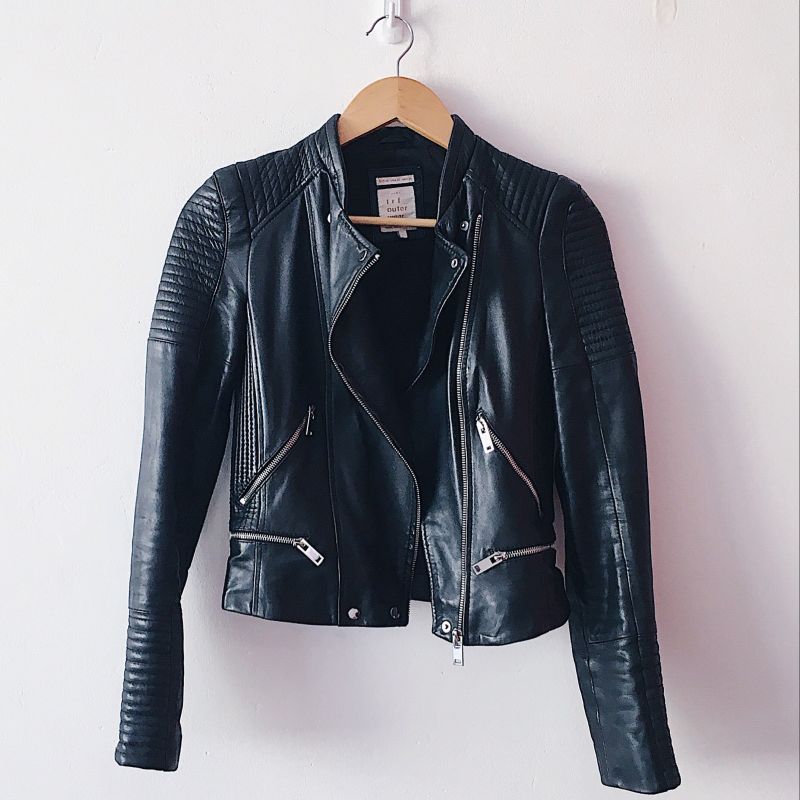 Jaqueta Zara de Couro Biker, Casaco Feminino Zara Usado 34278828