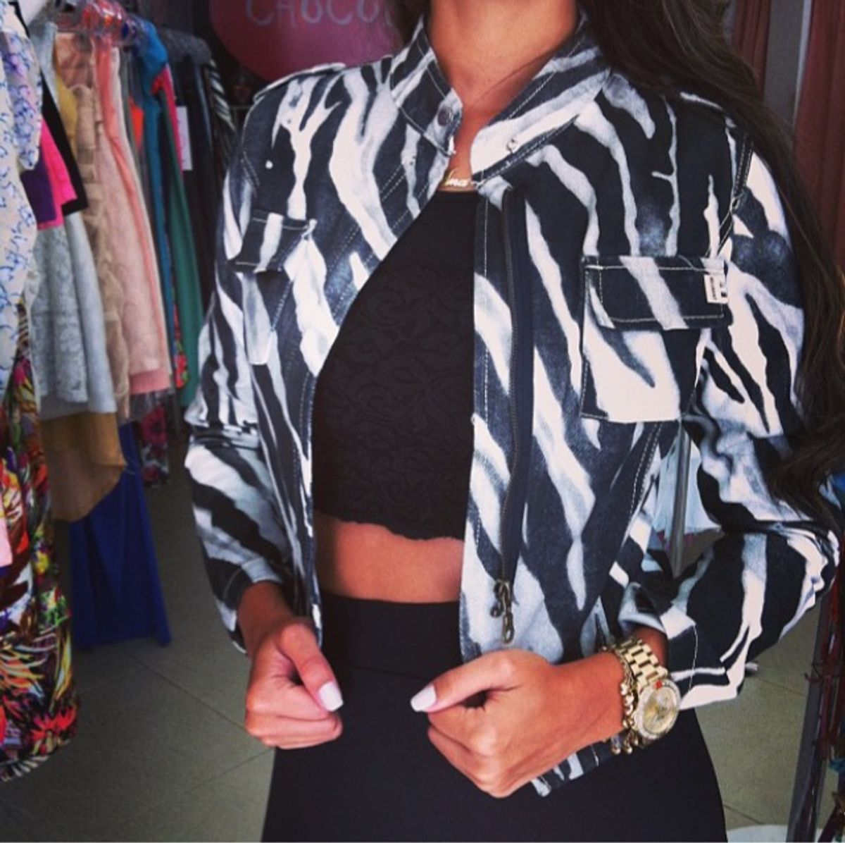 Jaqueta Zebra Degrant Animal Print | Casaco Feminino Degrant Usado ...