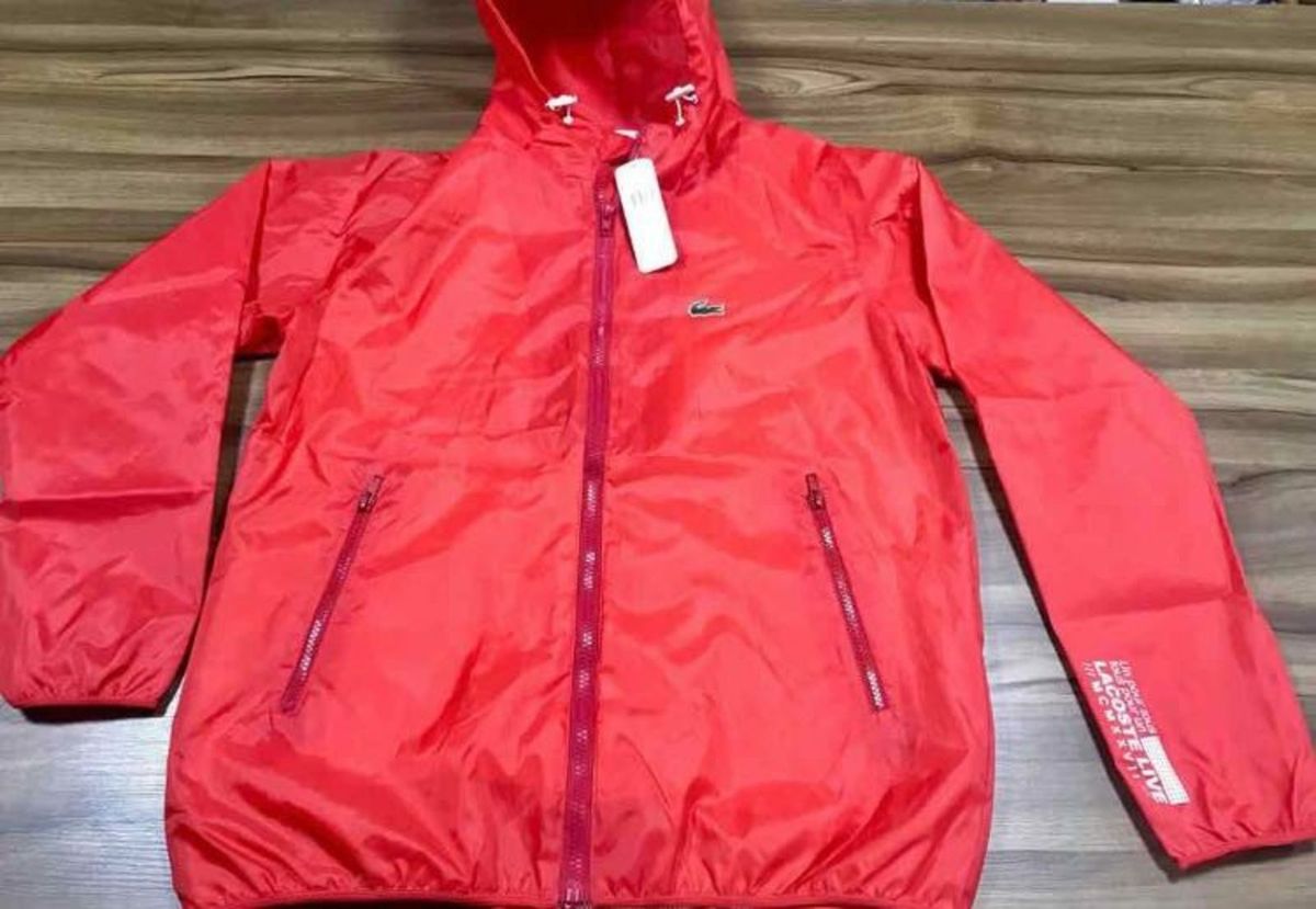 corta vento lacoste vermelho