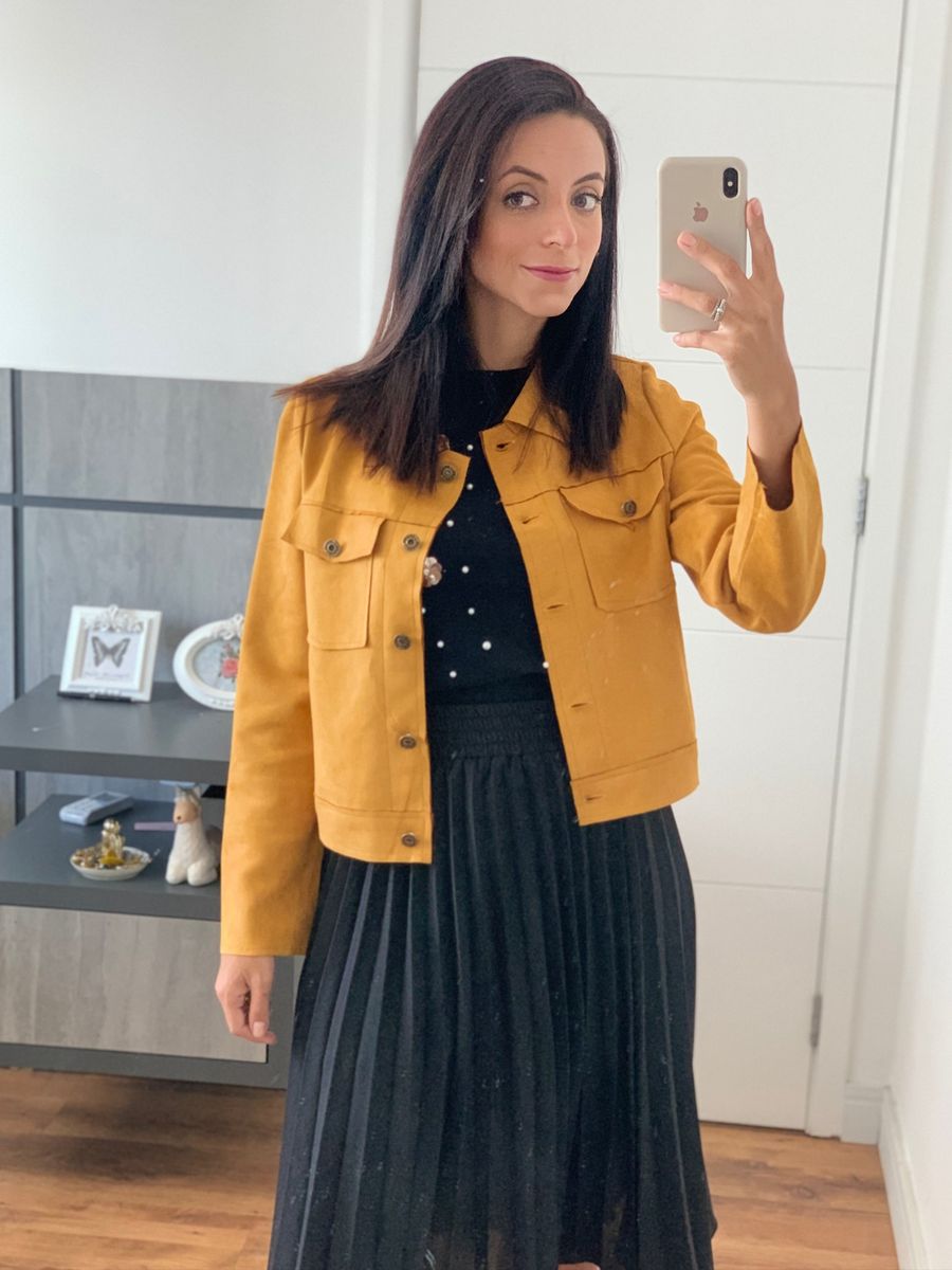 jaqueta feminina mostarda