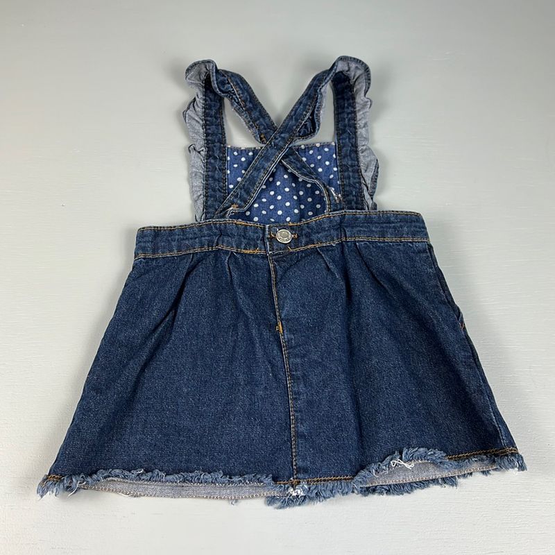 Jardineira jeans best sale saia infantil