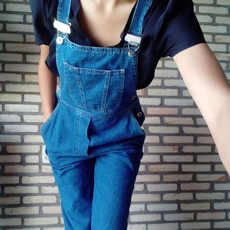 Jardineira Jeans Longa Macacão Feminino Active Usado 83652636