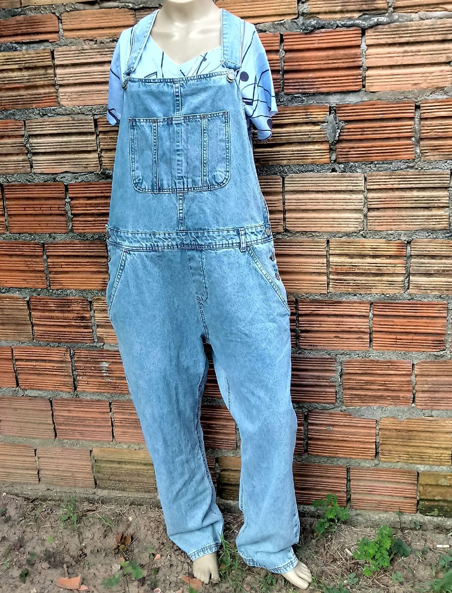 jardineira jeans retro
