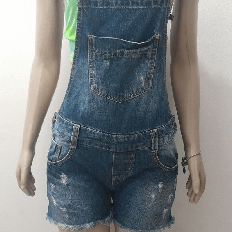 Jardineira jeans best sale feminina sawary