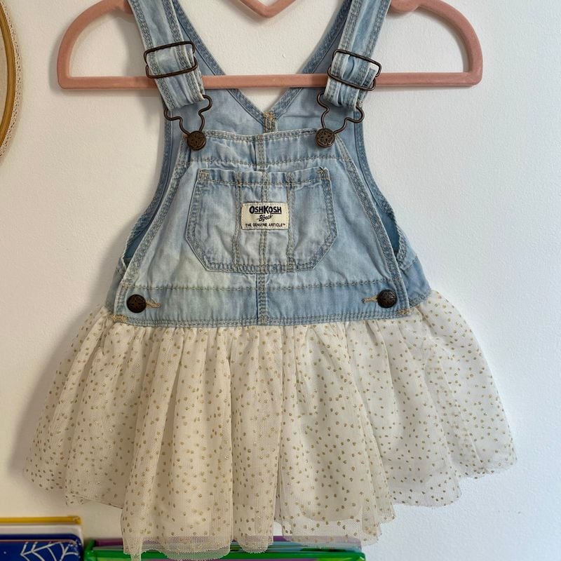 Jardineira Oshkosh Saia de Tule 9-12 Meses Roupa Infantil para