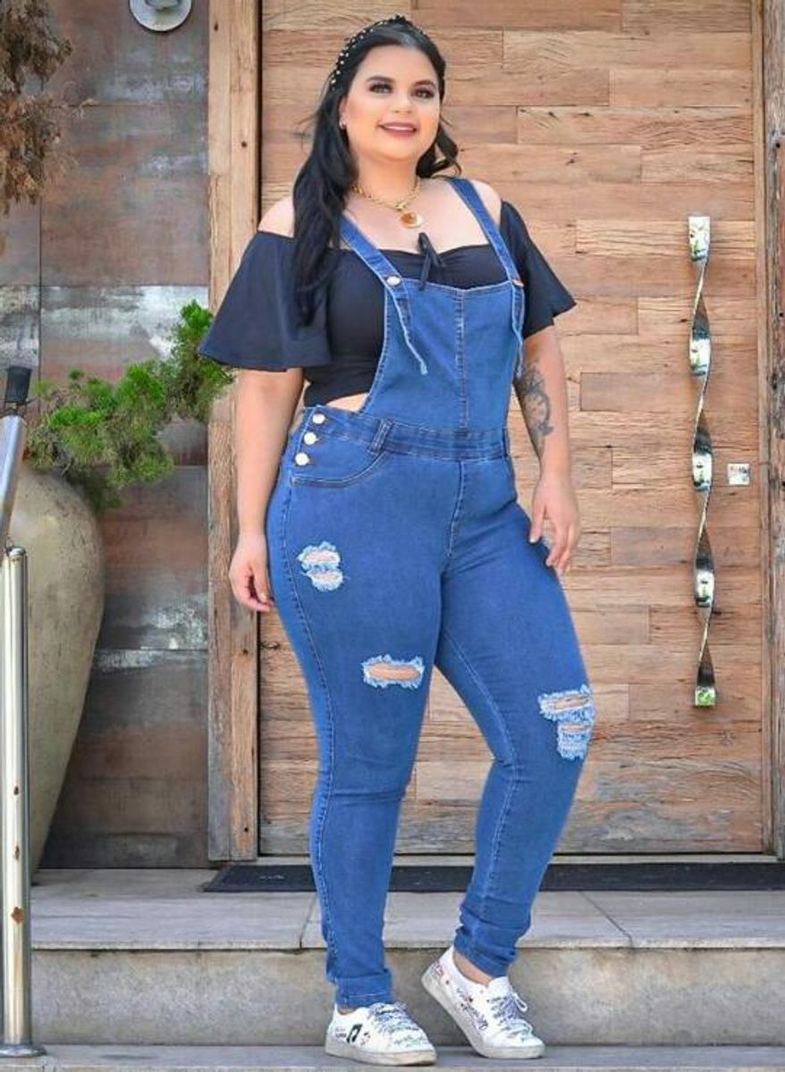 jardineira plus size calça
