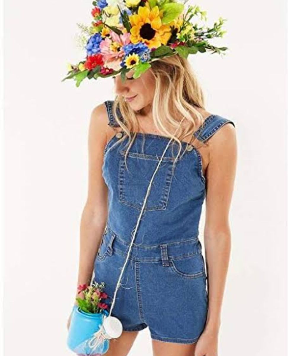 Jardineira Pq Estás Tão Triste | Macacão Feminino Farm Usado 75253728 ...