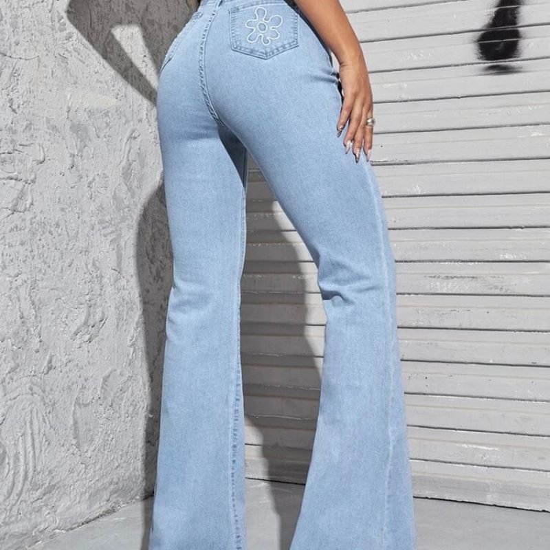 Valentina High Rise Flare Jeans - Light Blue Wash