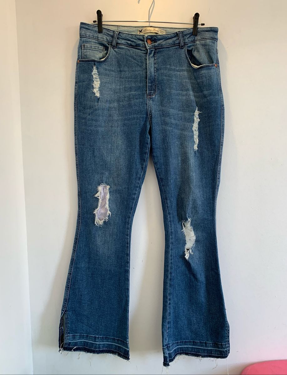 calça jeans flare petit