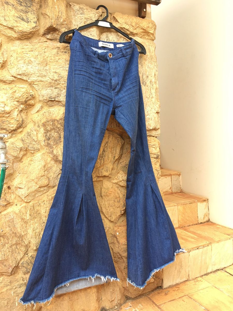 calça mega flare jeans