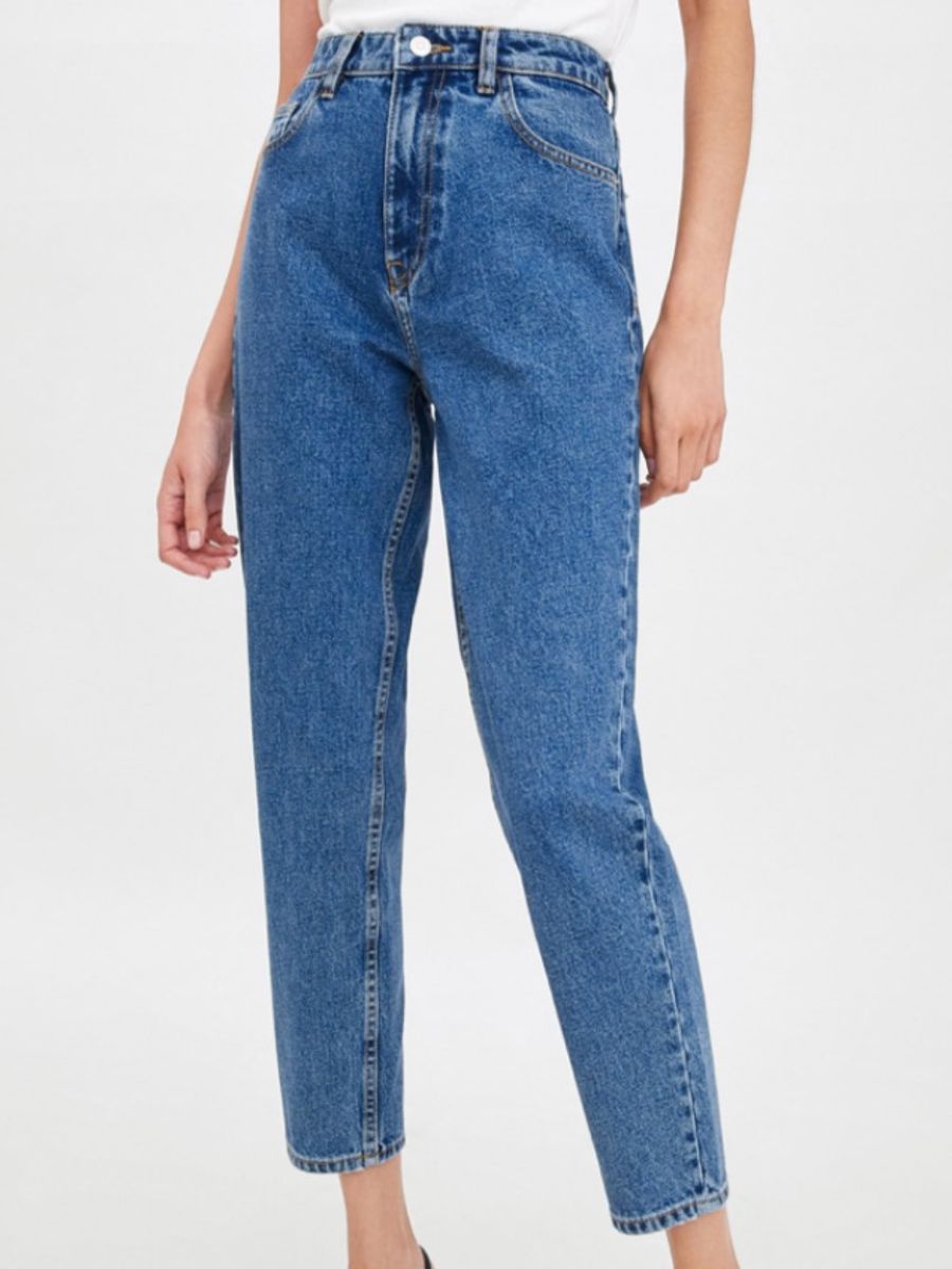 calça jeans mom zara