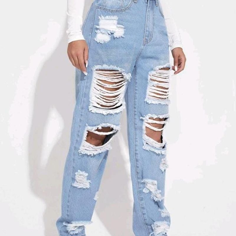 Jeans Namorado Detalhe Rasgado, Calça Feminina Shein Nunca Usado 86134995