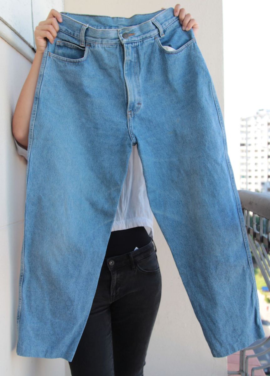 calça jeans vintage cintura alta