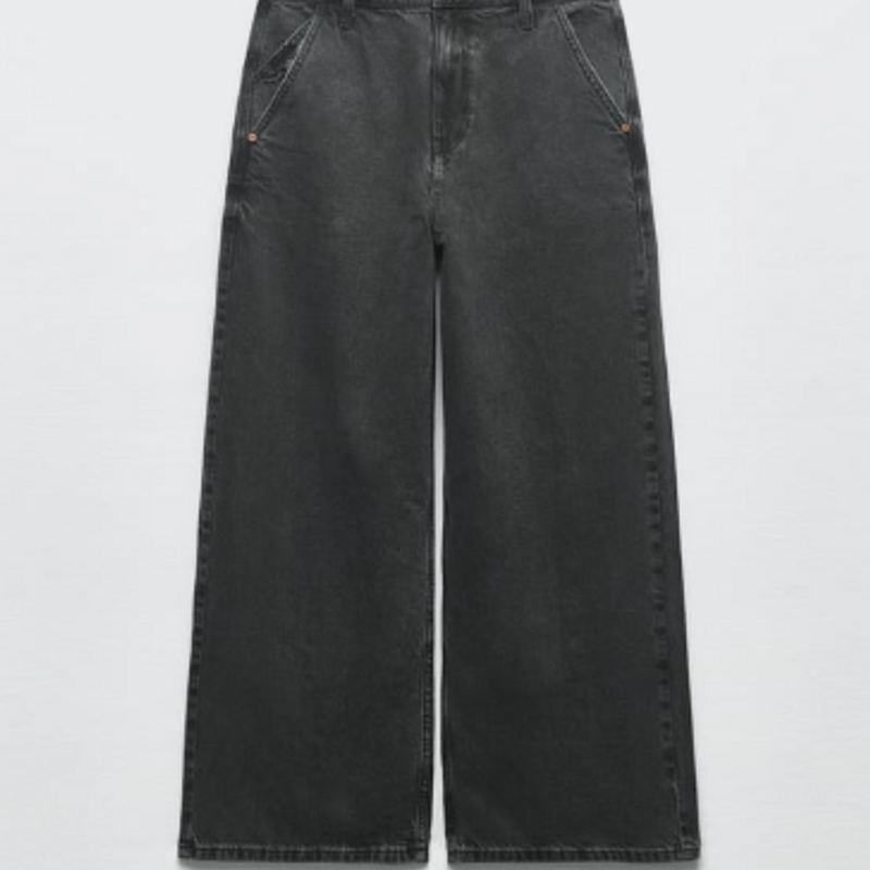 Jeans Z1975 Wide Leg de Cintura Baixa | Calça Feminina Zara