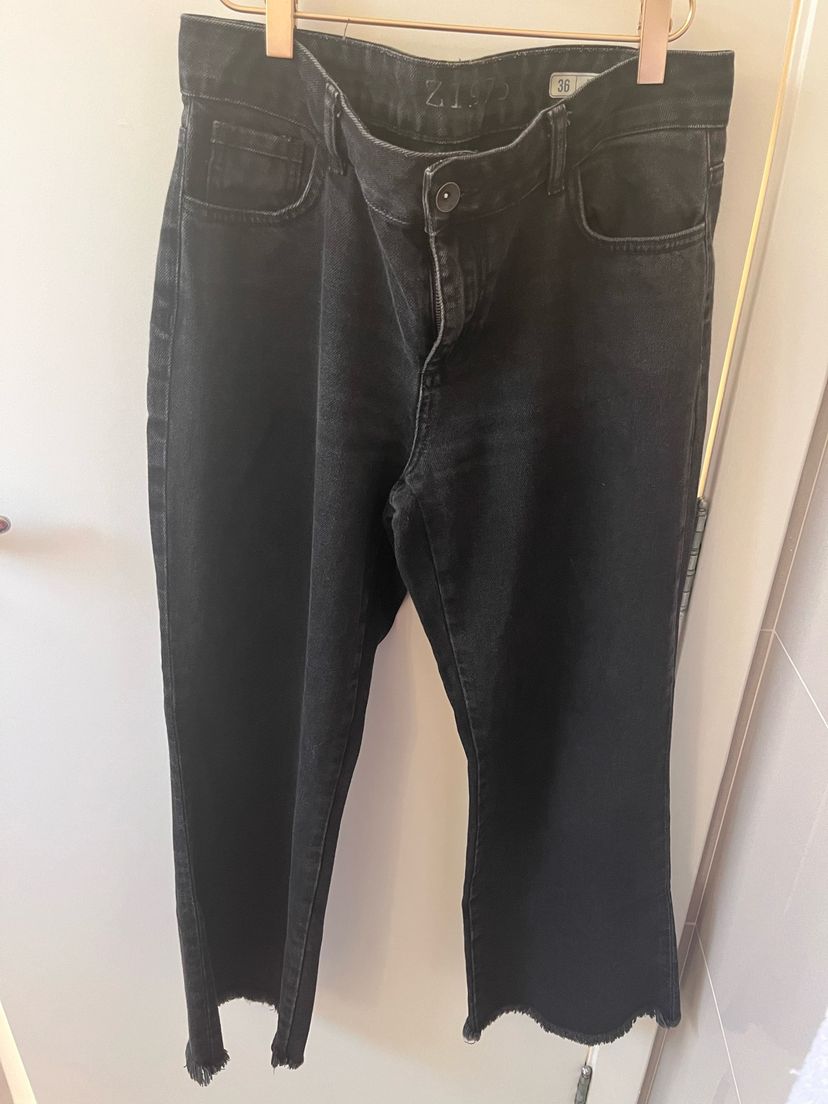 jeans zara preto cropped - jeans zara