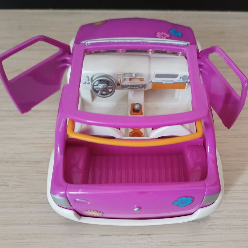 02 Bonecas Polly Pocket (2001) com carro roxo e acessór