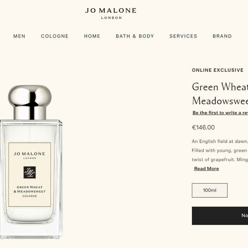 Malone Green Green Wheat And Meadowsweet Одеколон по мотивам Jo