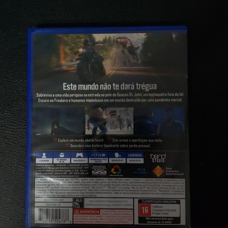 Jogo Days Gone Ps4 - Midia Fisica 100% Dublado em Português, Jogo de  Videogame Playstation Usado 94212058