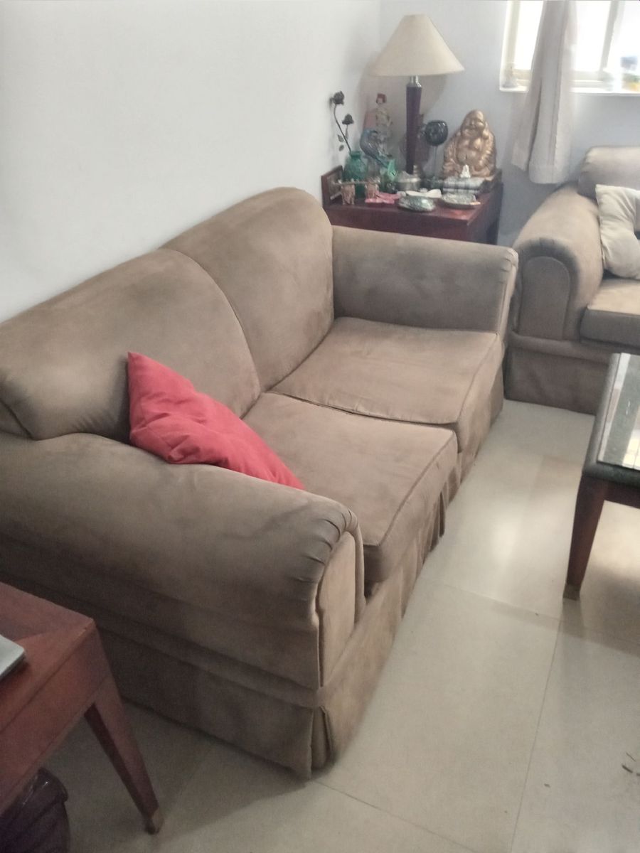 Jogo de Sofás Dois Lugares em Sued Sofá Usado 52425378 enjoei