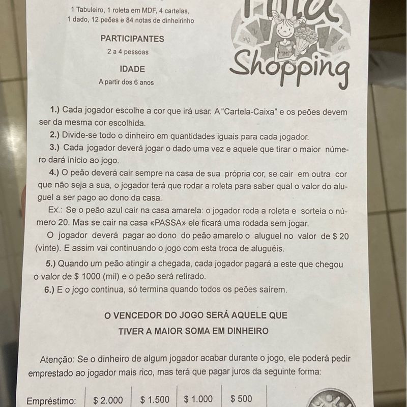 Jogo de Tabuleiro Mila Shopping  Brinquedo Pais E Filhos Usado