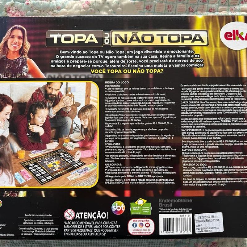 Jogo Divertido Topa Ou Não Topa Elka